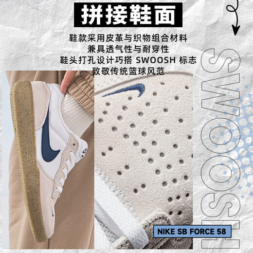 耐克（NIKE）男鞋子男 25夏季新款透气耐磨运动鞋帆布小白鞋减震滑板鞋休闲鞋 【主推】深海蓝-橡皮浅褐/晒图退10/建议拍大半码 40 （内长250mm）