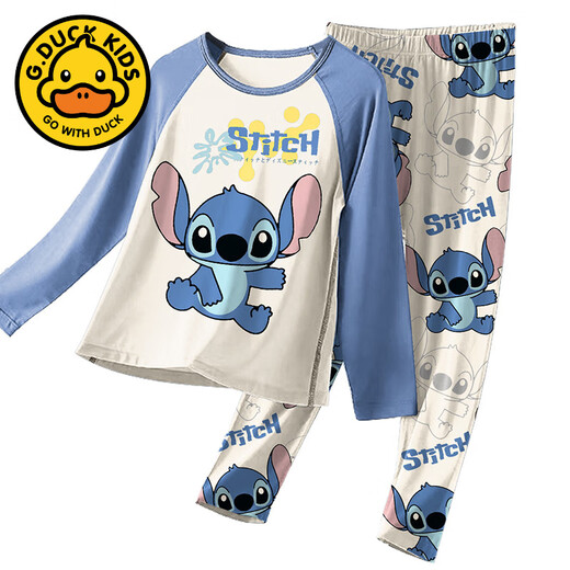 G.DUCKKIDS2025 new boys pajamas spring and autumn style modal long sleeves big children autumn teenagers and children's home clothing set S12159 100 size 8 recommended height 100-110, weight 3
