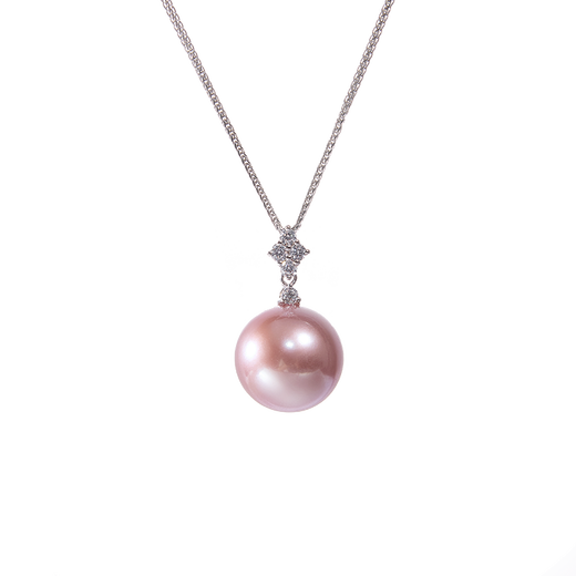 Angel's Tears 18K Gold Freshwater Pearl Necklace Edison Pearl Pendant Phantom Twilight Purple Birthday Gift for Wife and Best Friend