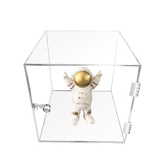 Huixiang Lockable Storage Box Customized Transparent Acrylic Box Lockable Storage Glass Desktop Cosmetics Display Cover Highly Transparent 15*15*15cm
