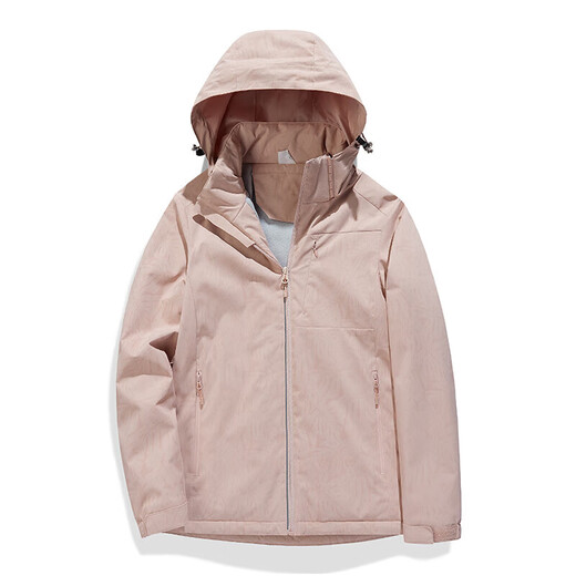 Chaqueta de gabardina de vancamel de camello occidental de las mujeres más la chaqueta corta espesada con capucha con capucha suave de la capa de choque de una sola capa 9930S Polvo de pezón Zi - Mujeres [color sólido] 2xl