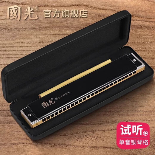 国光德国进口音簧单音口琴铜格琴格24孔C调成人初学用高级专业演奏级 铜格单音F调【高端演奏级】