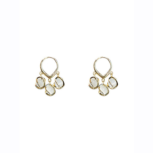 Erqi Xiaoxiang Style Nouvelles boucles d'oreilles Stud Lettres de boucles d'oreilles Perl Face Rond à la mode haut