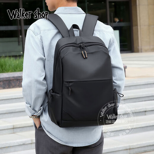 Walker Shop【轻奢品牌】电脑包男双肩包男轻奢皮膜商务旅行背包男书包 经典黑【礼盒装/顺丰速发】 15.6英寸