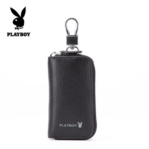 Playboy Playboy Playboy Männer Key Bag Herren Leder Mini-Tür Cartoon Universal Kapazität Multifunktionsschlüsselsammlung 0151 Schwarz