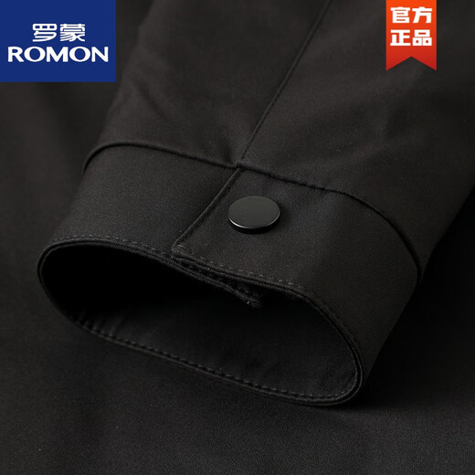 罗蒙（ROMON）高端中年男士冬季保暖鹅绒外套商务休闲爸爸冬装羽绒服行政夹克衫 3196藏青 17080斤到115斤