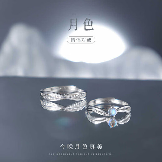 Dirholl Moonlight Platinum Ring PT950 Couple Ring, Birthday and Anniversary Gift for Wife, Luxury Customized Model - Moonlight Pair of Rings - Can be Engraved