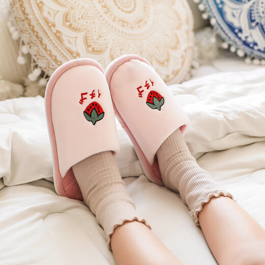 Children's cotton slippers, warm baby indoor slippers in autumn and winter, cute home plush slippers for boys and girls, 1 pair, random color, size 28-29