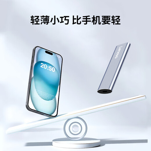 Lenovo 1TB mobile solid state hard drive (PSSD) ZX1 Type-c USB3.1 dual interface, reading speed 560MB/s, mobile phone direct connection to computer, silver