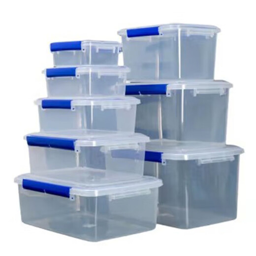 Sperren Schloss große frische Koffer mit Deckelhotel Küche gefrorener Lebensmittelablagerungsbox transparent frische Koffer Rechteckige Kunststoffbox 10000 ml plus High-End-Modell 9926