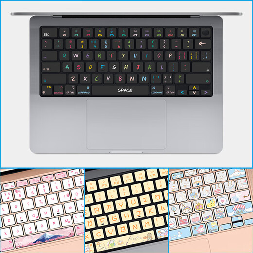 英望 Mac键盘贴纸苹果MacBookAir/Pro笔记本按键贴纸电脑键盘贴微磨砂卡通可爱字母贴修复磨损 JP-169 【A1466】【A1369】