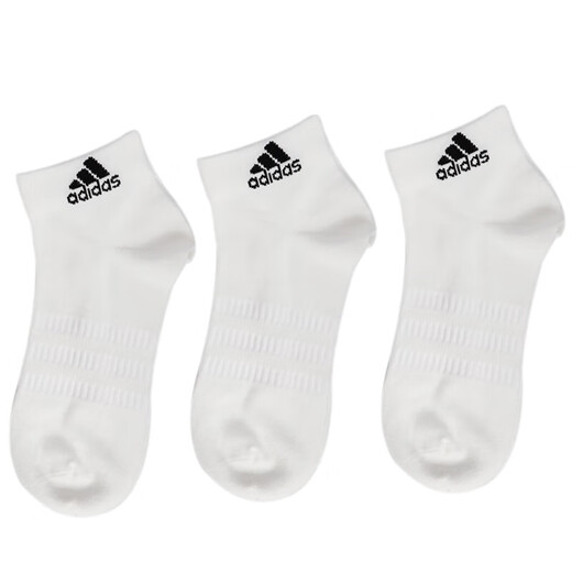 阿迪达斯 （adidas）男袜子女袜子春季时尚训练健身袜子休闲舒适透气毛巾底短袜子 DZ9435/白色/三双装 L-建议 M-建议 39-42码