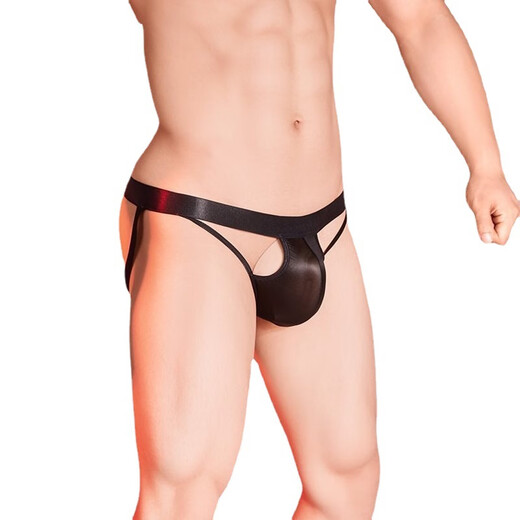 Men's Hollow Double Buttocks Revealing Underwear 7172 Sexy Thong Sexy Temptation Comfortable Package One Size Double Buttocks Revealing Black Double Buttocks Revealing Underwear