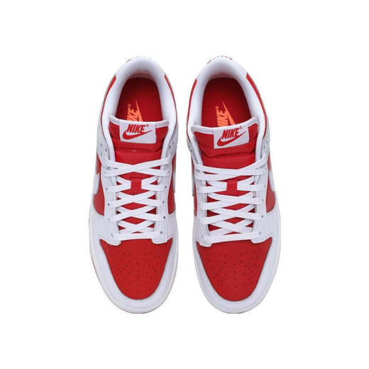Nike (NIKE) Men's White and Red DUNK LOW RETRO Board Shoes Sports and Casual Shoes DD1391-600 38.5