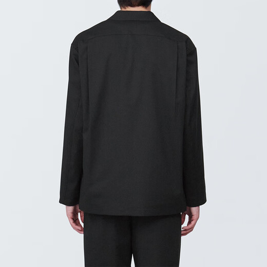 Muji Herrenjacke Langschläfe Herrenjacke Herren Frühling und Herbstanzug kleiner Anzug AC1W3A4S Black M (170/92a)