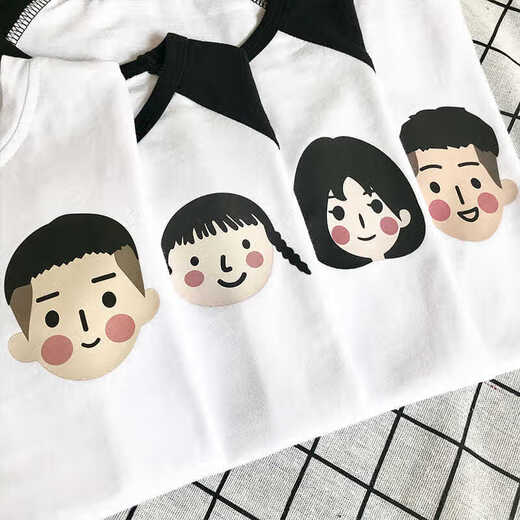 Ropa modal de padres e hijos en verano, familia de tres o cuatro padres, ropa de mujer, hermano y hermana, camiseta de algodón puro, niños pequeños, medianos y grandes de manga corta SQ686: Gray [One Piece] 120 Bebé de hombres