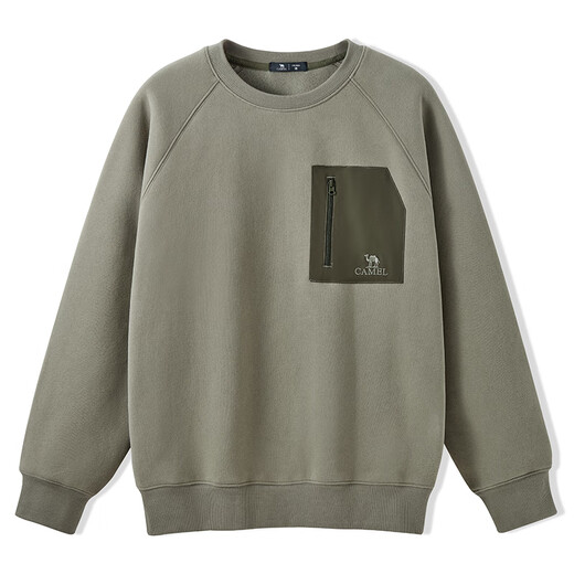 Мужская толстовка с круглым вырезом Camel (CAMEL), весенне-осенний пуловер плюс бархатный теплый однотонный повседневный свободный топ для пар M14CA5E670