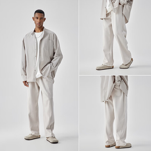 BODYDREAM Autumn New Casual Pants Men's Pants Structure Spliced Sports Pants Loose Straight Pants Wide Leg Pants Black 4XL