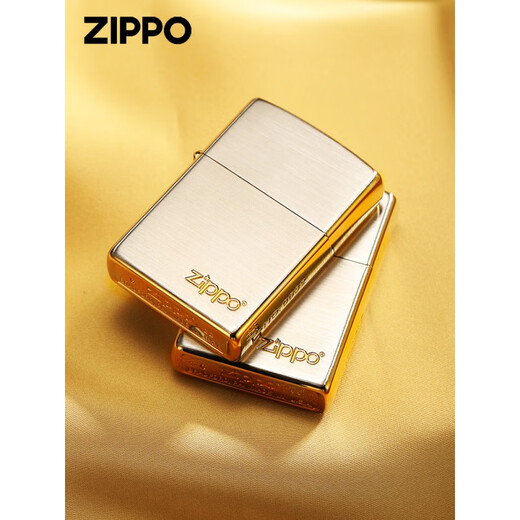 
ZIPPO original genuine zippo kerosene lighter gold-plated classic logo limited edition gift for boyfriend customization Three-sided gold-plated logo-stand-alone version DY9902BM