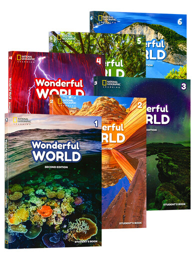 美国地理新版WonderfulWorld123456级别缤纷世界1-6年级美国小学英语教材英文原版教材我们的奇妙世界英文课 Wonderful World 1级别(书本+练习