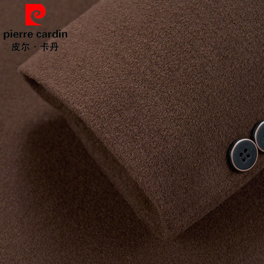 Pierre Cardin woolen coat men's winter warm woolen woolen coat mid-length removable down liner suit collar windbreaker