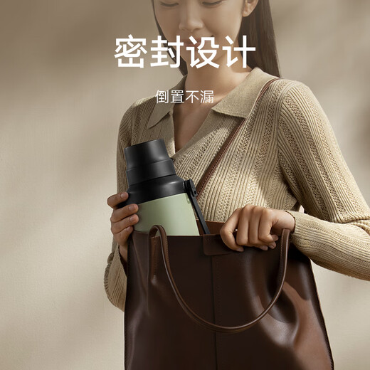 Xiaomi big belly thermos cup, outdoor thermos kettle, double drink cold cup, 316L portable water cup, olive green 1L