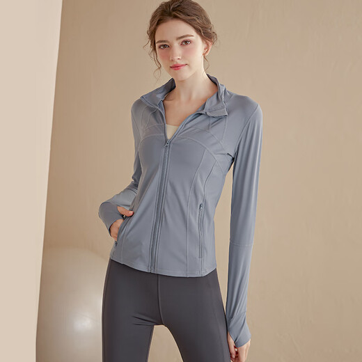 LULULOMDDW Yoga Jacket Women's Slim Tight Stand-up Collar Quick-Drying Long-Sleeved Sports Top Autumn and Winter Pilates Cycling Fitness Wear for Women Jiangqie Purple S Recommendation 95Jin Jin is equal to less than 0.5kg