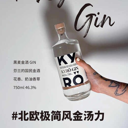 岚博（KYRO）【原瓶进口】芬兰黑麦金酒杜松子酒洋酒 岚博金酒 750mL 1瓶