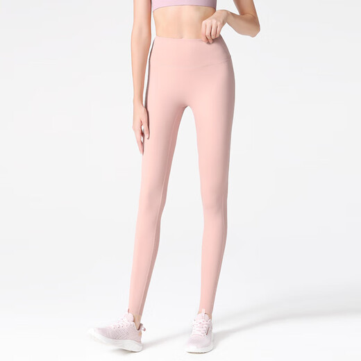Camel (CAMEL) high waist naked sense traceless women's tight yoga running fitness pants Y1W14L0624-1 bean paste powder M
