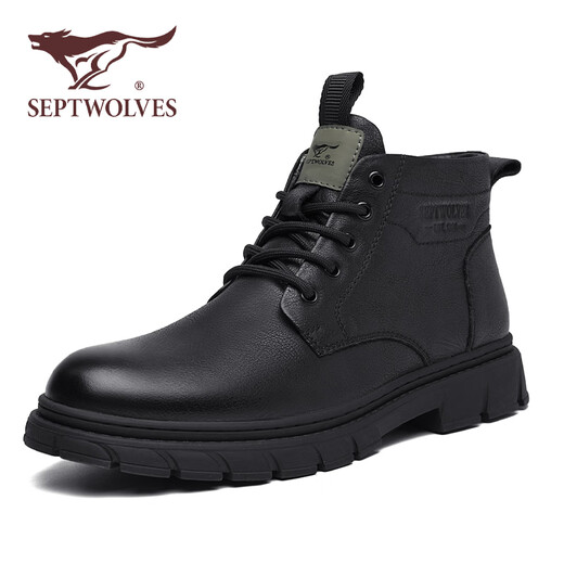 Sieben Wölfe Herrenschuhe Martin Boots Herren Sommer Neue nicht rutschfeste Kleidung-resistente High-Top-Lederschuhe Britisch-Stil BRITISCHE KOWNEHIDE OUDER OUDER AUSBEHALTSUSSUSSCHUS