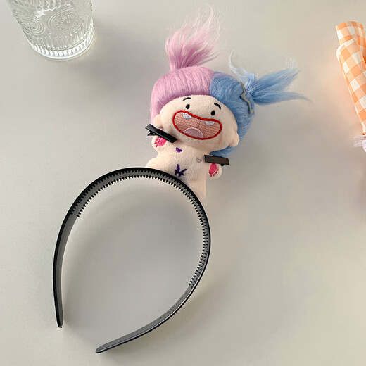 Beautiful princess, ugly, cute and funny hair hoop for women 2024 new creative headband for washing face and going out, universal fun hairpin headband 1# blue and purple Pisces headband