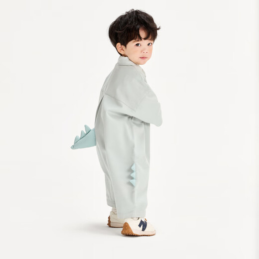 Mini Bala Dinosaur Series Boys and Girls Onesies Baby Moisture-Absorbing Quick-Drying Romper Suit Earth Gray Green 40976 73cm