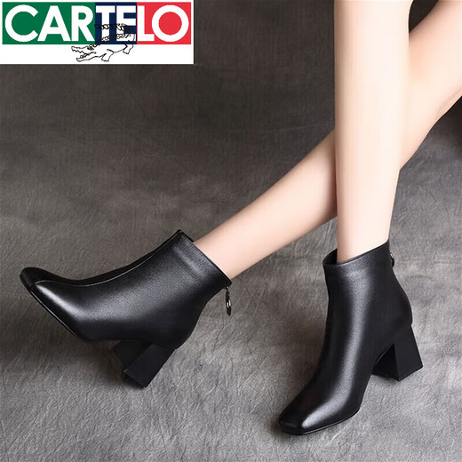 Katile Crocodile Light Luxury High-end Leather Short Boots Женские женские 2022 Новые осенние и зимние женские туфли осень и зимние ботинки Martin в середине высокого каблука.