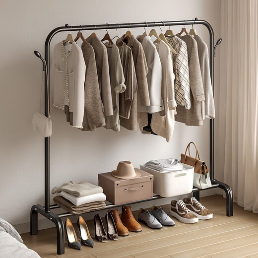 Yupin clothes hanger floor-standing coat rack clothes rack bedroom living room clothes drying rod clothes rack can be placed bold MJ53 black 100