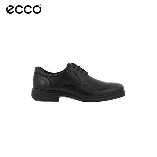 ECCO Men's Shoes Business Casual Leather Shoes Cowhide Comfortable and Breathable Flat Toe Lace Up 500164 01001 Black 43