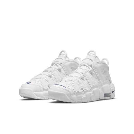 Nike (NIKE) official boys and girls UPTEMPO big children's sneakers autumn retro basketball style cushioning DH9719 100 white/deep dark blue/white/deep dark blue 40