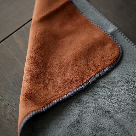 Yishengtang thickened tea towel absorbent kung fu tea set tea ceremony accessories tea table square towel towel wiping table cleaning rag tea cloth thickened yellow 2 pieces