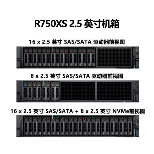 戴尔（DELL） PowerEdge R760XS 2U机架式服务器主机 存储虚拟化数据库服务器 2颗金牌6442Y 48核2.6G丨双电 128G丨3*1.92T企业级丨H755