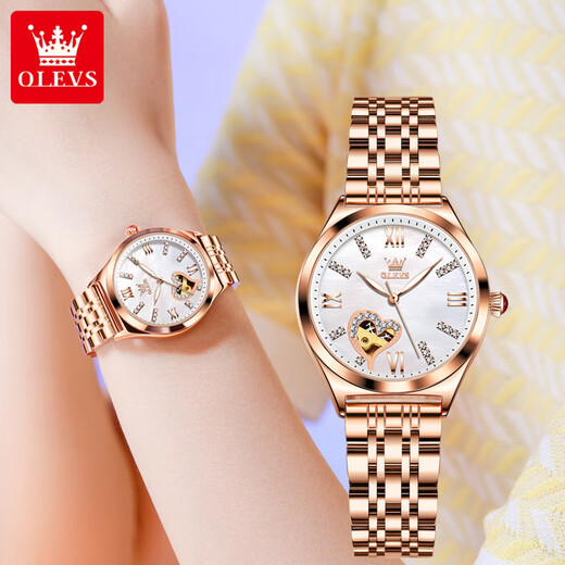 Olevs Swiss Certified Brand Watches für Frauen mechanische Uhren Vollautomatisch einfach