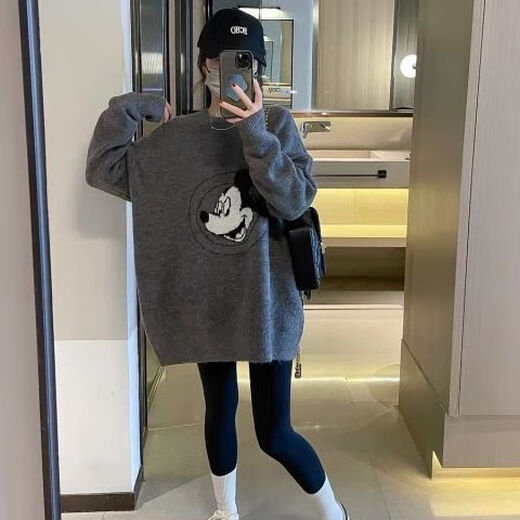 Direction simple Dongguan Dalang Pullage de style lazy de longueur lâche pour les femmes 2024 Hiver Nouvel Version coréenne Pilor d'épaississement de Donald Donald Donald Y9855 S