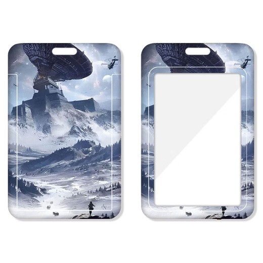 动漫三体卡套饭卡校园卡公交卡学生证件工作证工牌证件套校牌钥匙扣带挂绳挂脖工作牌校工卡胸牌公交车保护套 (单卡套)KA878