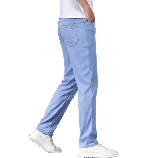 
Lee Cooper ice silk jeans men's spring and autumn men's pants tensile light light blue straight 2025 new pants casual pants men medium blue 9767 33