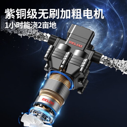 德力西电气浇菜神器浇水机充电式抽水泵农用菜地灌溉家用户外浇地神器 标准续航698AF四涡轮大流量20米