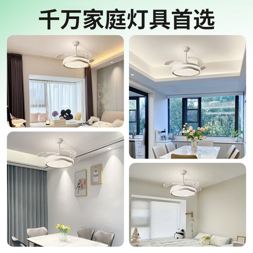 Grand View Garden (DGY) fan lights simple new invisible frequency converter living room ceiling fan lights silent dining room master bedroom ceiling fan light 687O ceiling fan light 48 inch - Wuji dimming - 48W - full spectrum (full spectrum eye protection)
