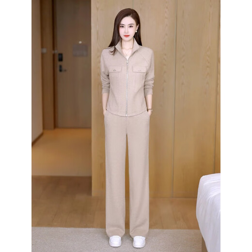 
Tachimis TOUCH MISS high-end light luxury casual suit 2025 new temperament age-reducing cardigan for women, wide-leg two-piece black suit L [recommended 100-110Jin [Jin equals 0.5 kg]]
