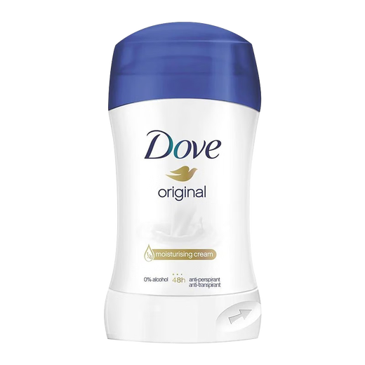 Dove original antiperspirant 40ml underarm deodorant, dry and clean, with long-lasting fragrance