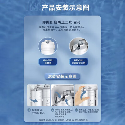 Das Filterelement von Midea Water Purifier ist für MRC1586-50 GMRO208B/A-4MRC1587B-50 GMRC1592AMRC1687A-50 GMRO102-4121-4, M6-Serie-Front aktiviertem Kohlenstoff-Replacement-Zyklus 8-12 Monate