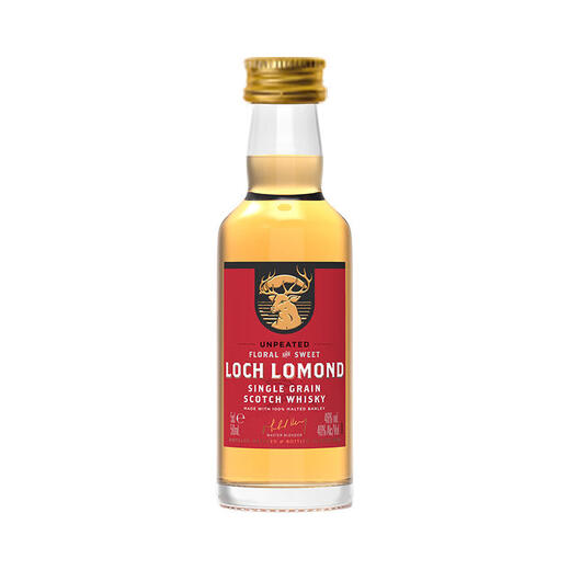 野格 洋酒 威士忌 朗姆酒伏特加小瓶酒版鸡尾酒便利店调配基酒 罗曼湖单一谷物威士忌50ml*4瓶