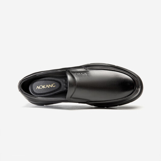 Aokang Men's Shoes Autumn New Business Casual Leather Shoes Men's Genuine Leather Soft Surface Comfortable Office Slip-On Shoes 1243314034 Upgraded 2025 Edition 39