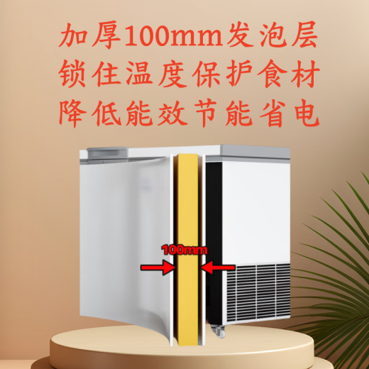 Huamei Store Home Commercial Refrigerador Comercial Freezer Horizontal Gabinete de doble temperatura Congelador Congelador Free mantenimiento Comercial Gran refrigerador Freerator Refrigerador Freerator Freezer completamente congelador Refrigerador de refrigerador grande de refrigerador Gran
